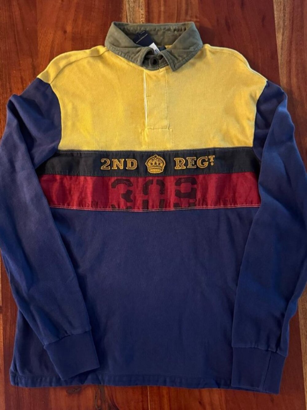 NWT DEADSTOCK VINTAGE POLO RALPH LAUREN 2nd REGIMENT UNION JACK RUGBY SHIRT Y2K